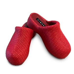 Simon Miller Red Raffia Clog Mules 38